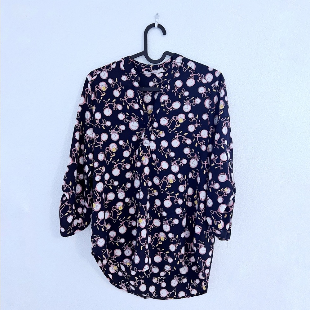 ModCloth Bicycle Print Blouse